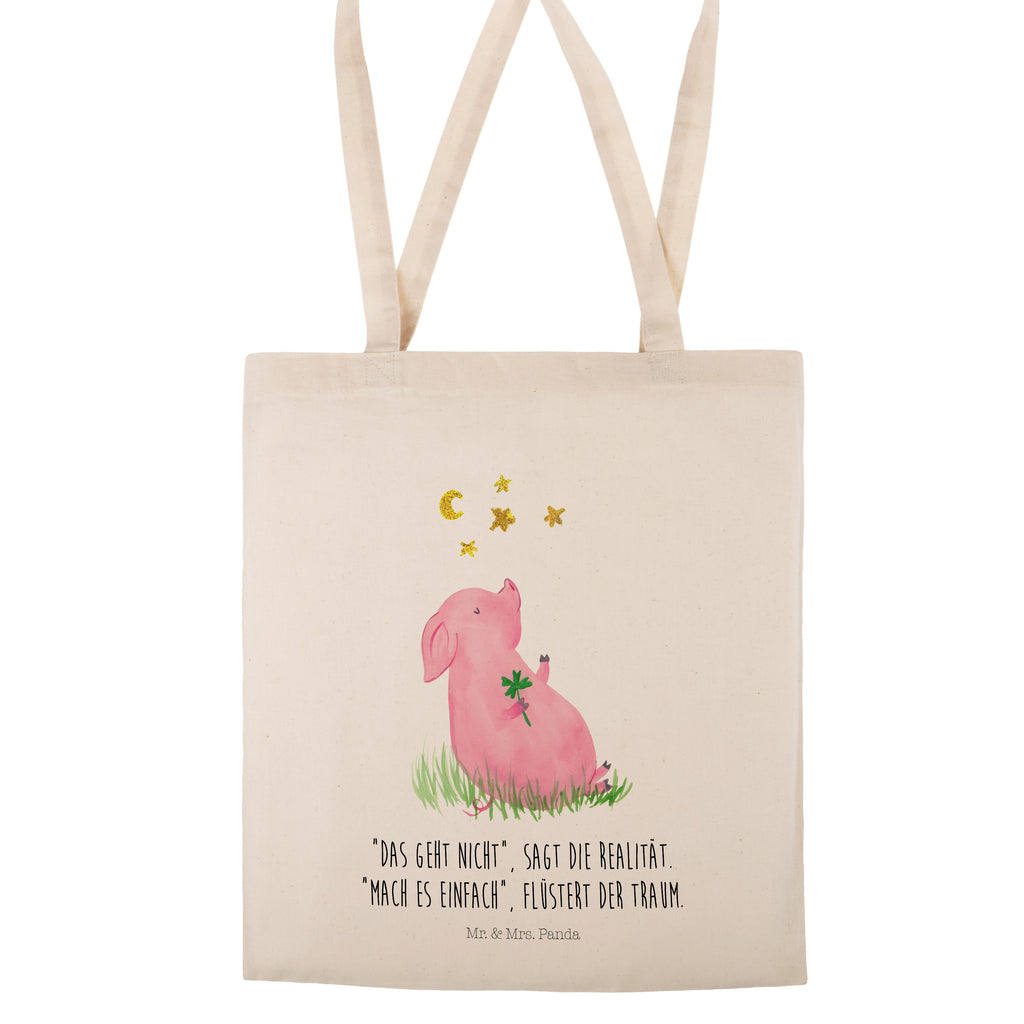 Tragetasche Glücksschwein Beuteltasche, Beutel, Einkaufstasche, Jutebeutel, Stoffbeutel, Tiermotive, Gute Laune, lustige Sprüche, Tiere, Glücksschwein. Glück, Schwein, Schweinchen, Sterne, Sernchen, Ziele, Träume, Motivation, Glücksbringer
