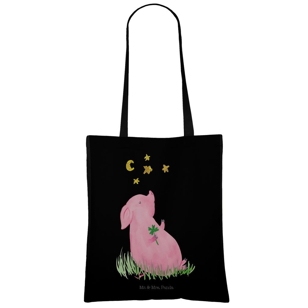 Tragetasche Glücksschwein Beuteltasche, Beutel, Einkaufstasche, Jutebeutel, Stoffbeutel, Tiermotive, Gute Laune, lustige Sprüche, Tiere, Glücksschwein. Glück, Schwein, Schweinchen, Sterne, Sernchen, Ziele, Träume, Motivation, Glücksbringer