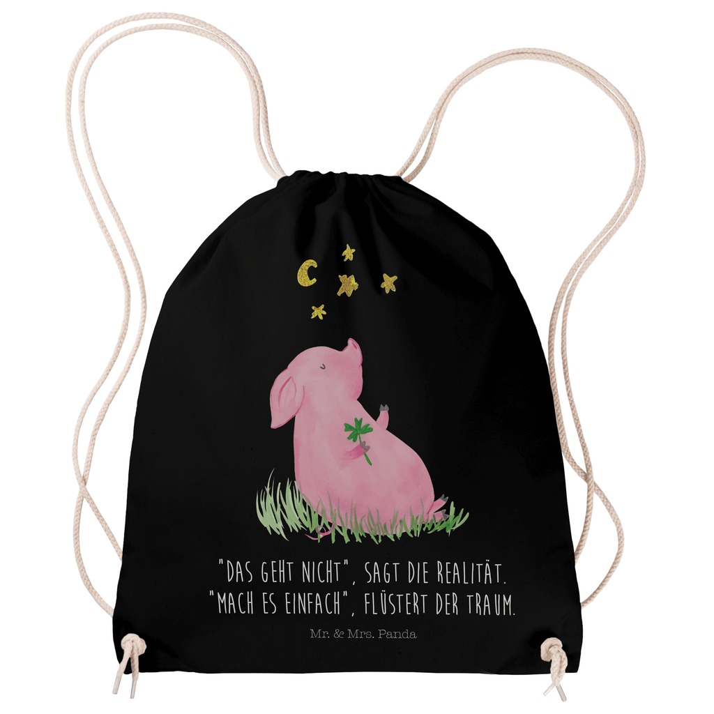Sportbeutel Glücksschwein Turnbeutel, Beutel, Sporttasche, Tasche, Stoffbeutel, Tiermotive, Gute Laune, lustige Sprüche, Tiere, Glücksschwein. Glück, Schwein, Schweinchen, Sterne, Sernchen, Ziele, Träume, Motivation, Glücksbringer