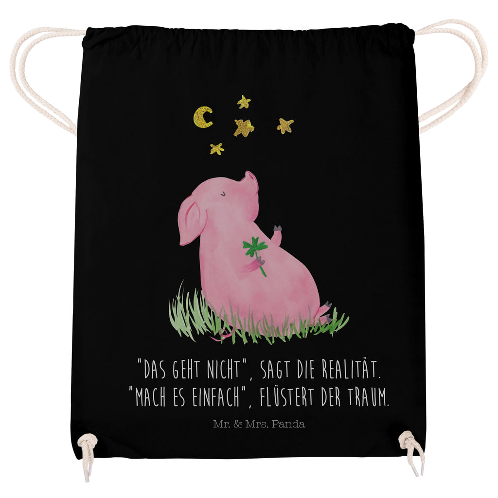 Sportbeutel Glücksschwein Turnbeutel, Beutel, Sporttasche, Tasche, Stoffbeutel, Tiermotive, Gute Laune, lustige Sprüche, Tiere, Glücksschwein. Glück, Schwein, Schweinchen, Sterne, Sernchen, Ziele, Träume, Motivation, Glücksbringer