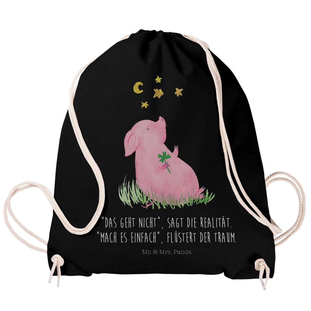Sportbeutel Glücksschwein Turnbeutel, Beutel, Sporttasche, Tasche, Stoffbeutel, Tiermotive, Gute Laune, lustige Sprüche, Tiere, Glücksschwein. Glück, Schwein, Schweinchen, Sterne, Sernchen, Ziele, Träume, Motivation, Glücksbringer