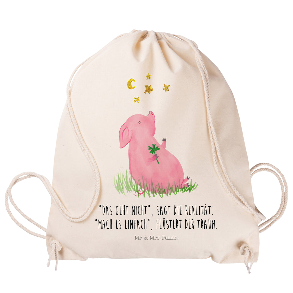 Sportbeutel Glücksschwein Turnbeutel, Beutel, Sporttasche, Tasche, Stoffbeutel, Tiermotive, Gute Laune, lustige Sprüche, Tiere, Glücksschwein. Glück, Schwein, Schweinchen, Sterne, Sernchen, Ziele, Träume, Motivation, Glücksbringer