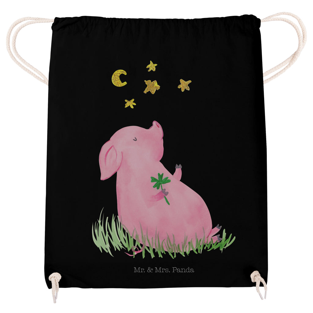 Sportbeutel Glücksschwein Turnbeutel, Beutel, Sporttasche, Tasche, Stoffbeutel, Tiermotive, Gute Laune, lustige Sprüche, Tiere, Glücksschwein. Glück, Schwein, Schweinchen, Sterne, Sernchen, Ziele, Träume, Motivation, Glücksbringer