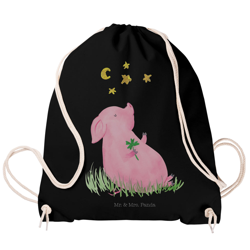 Sportbeutel Glücksschwein Turnbeutel, Beutel, Sporttasche, Tasche, Stoffbeutel, Tiermotive, Gute Laune, lustige Sprüche, Tiere, Glücksschwein. Glück, Schwein, Schweinchen, Sterne, Sernchen, Ziele, Träume, Motivation, Glücksbringer