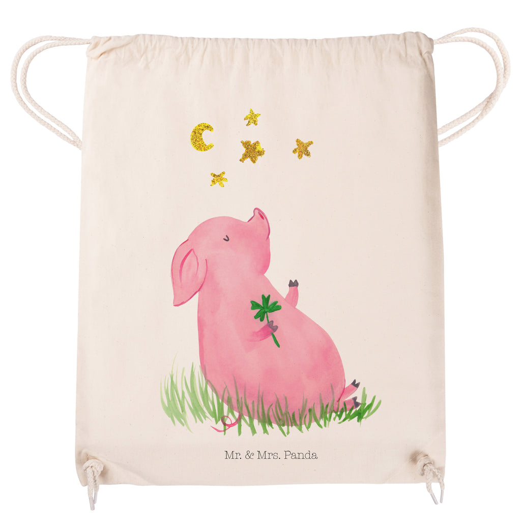 Sportbeutel Glücksschwein Turnbeutel, Beutel, Sporttasche, Tasche, Stoffbeutel, Tiermotive, Gute Laune, lustige Sprüche, Tiere, Glücksschwein. Glück, Schwein, Schweinchen, Sterne, Sernchen, Ziele, Träume, Motivation, Glücksbringer