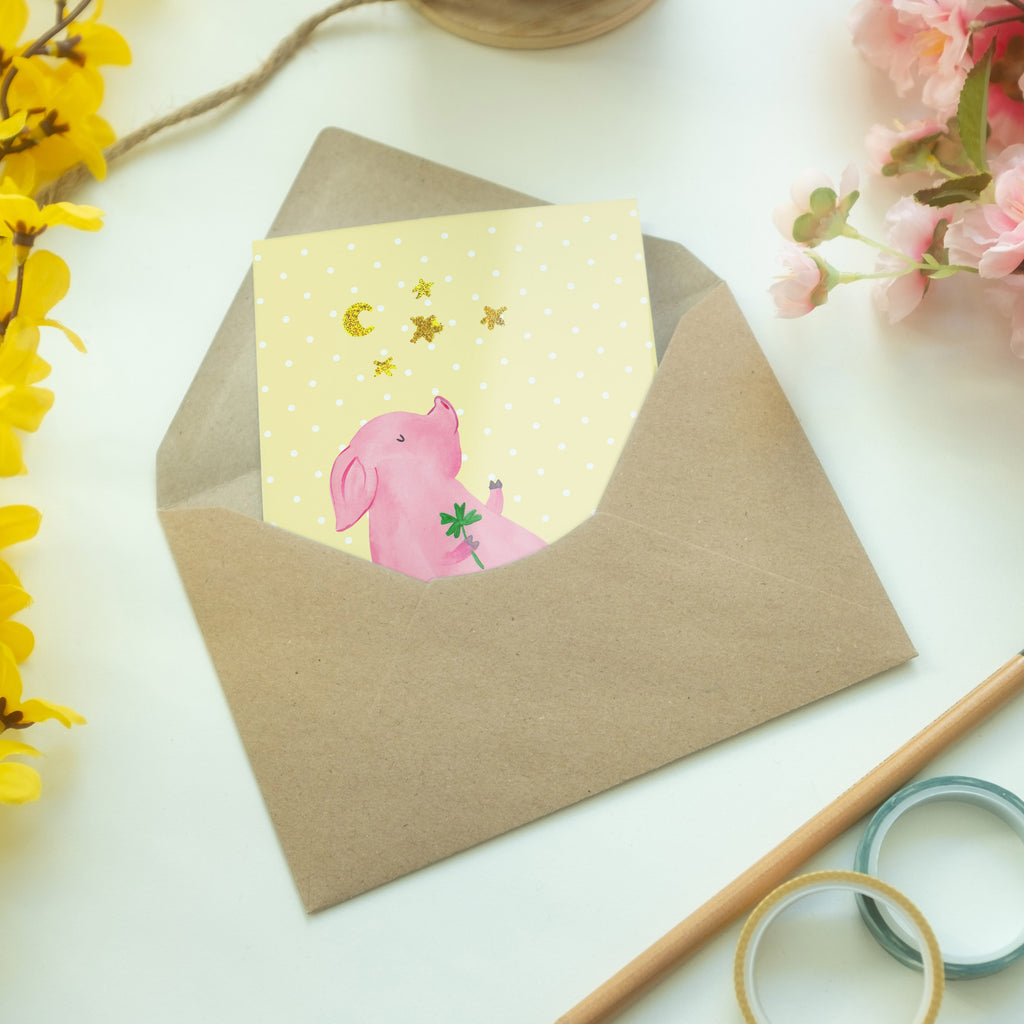 Grußkarte Glücksschwein Klappkarte, Einladungskarte, Glückwunschkarte, Hochzeitskarte, Geburtstagskarte, Karte, Tiermotive, Gute Laune, lustige Sprüche, Tiere, Glücksschwein. Glück, Schwein, Schweinchen, Sterne, Sernchen, Ziele, Träume, Motivation, Glücksbringer