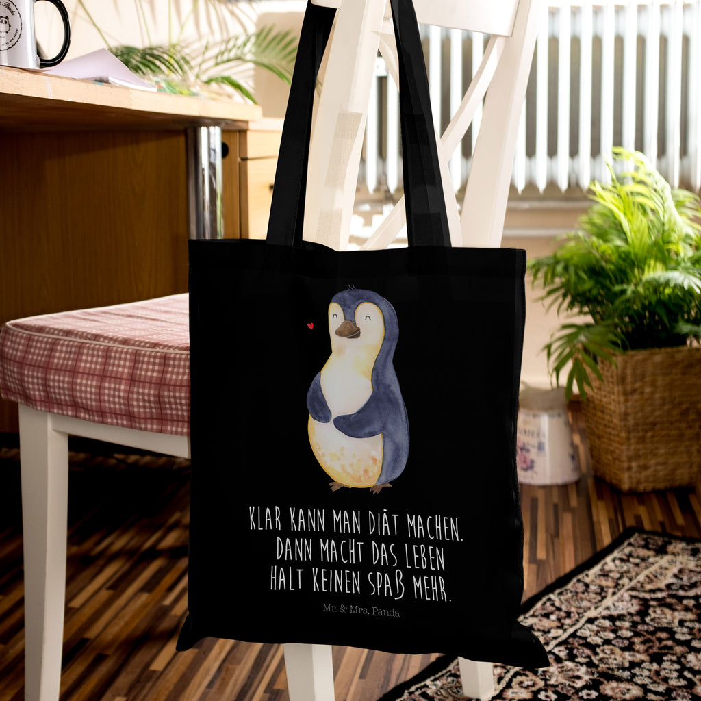 Tragetasche Pinguin Diät Beuteltasche, Beutel, Einkaufstasche, Jutebeutel, Stoffbeutel, Pinguin, Pinguine, Diät, Abnehmen, Abspecken, Gewicht, Motivation, Selbstliebe, Körperliebe, Selbstrespekt