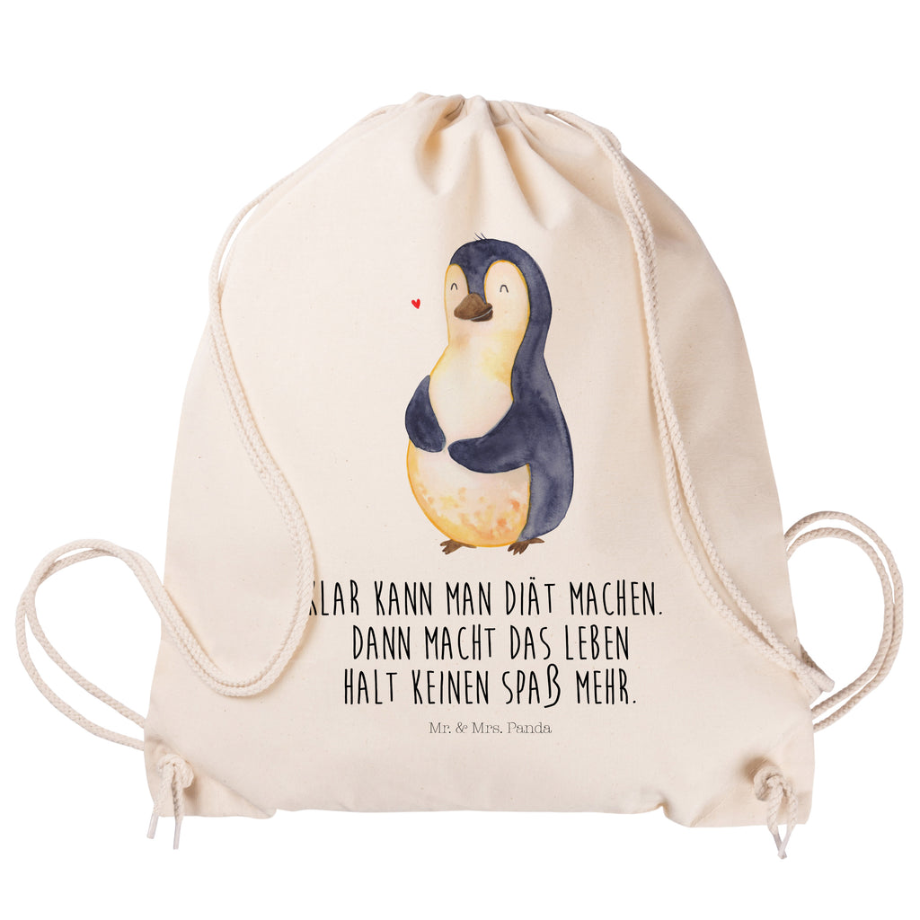 Sportbeutel Pinguin Diät Turnbeutel, Beutel, Sporttasche, Tasche, Stoffbeutel, Pinguin, Pinguine, Diät, Abnehmen, Abspecken, Gewicht, Motivation, Selbstliebe, Körperliebe, Selbstrespekt