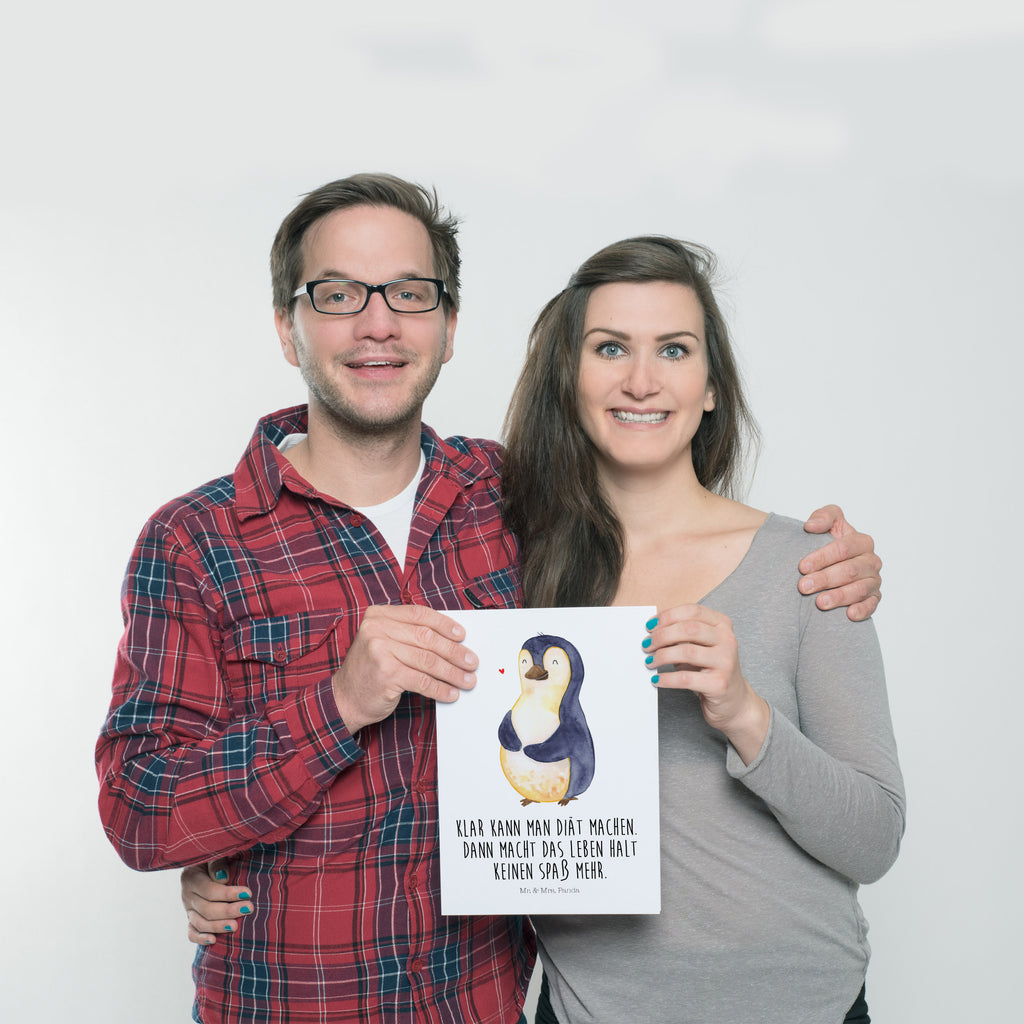 Poster Pinguin Diät Poster, Wandposter, Bild, Wanddeko, Küchenposter, Kinderposter, Wanddeko Bild, Raumdekoration, Wanddekoration, Handgemaltes Poster, Mr. & Mrs. Panda Poster, Designposter, Kunstdruck, Posterdruck, Pinguin, Pinguine, Diät, Abnehmen, Abspecken, Gewicht, Motivation, Selbstliebe, Körperliebe, Selbstrespekt