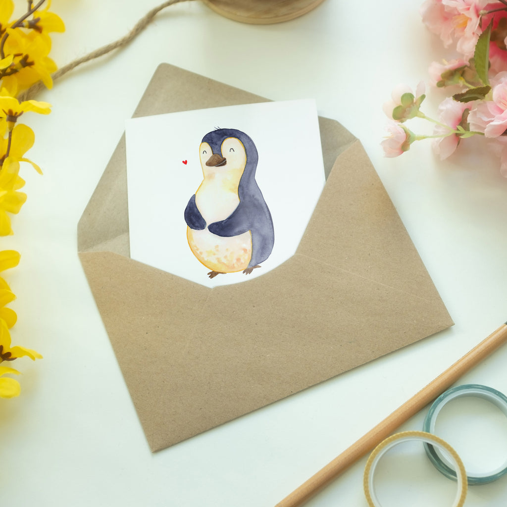 Grußkarte Pinguin Diät Klappkarte, Einladungskarte, Glückwunschkarte, Hochzeitskarte, Geburtstagskarte, Karte, Pinguin, Pinguine, Diät, Abnehmen, Abspecken, Gewicht, Motivation, Selbstliebe, Körperliebe, Selbstrespekt