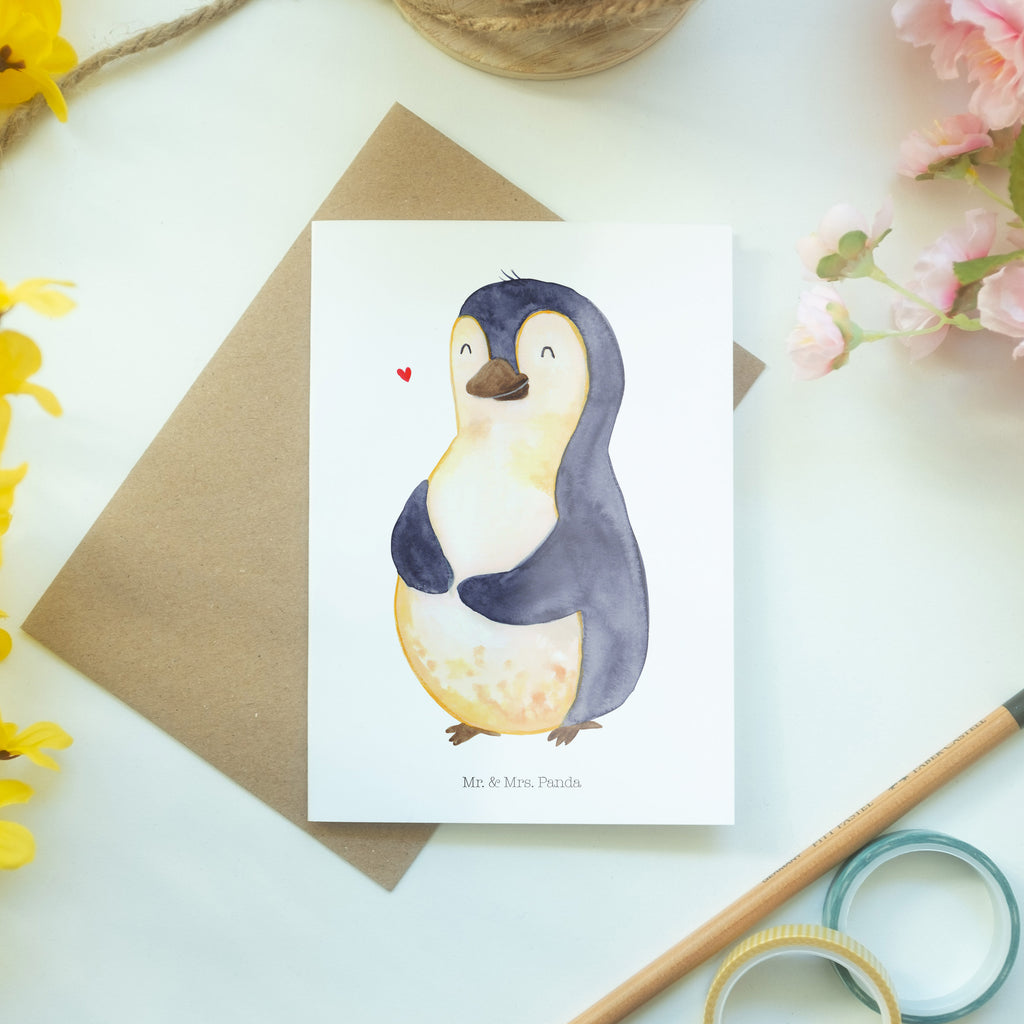 Grußkarte Pinguin Diät Klappkarte, Einladungskarte, Glückwunschkarte, Hochzeitskarte, Geburtstagskarte, Karte, Pinguin, Pinguine, Diät, Abnehmen, Abspecken, Gewicht, Motivation, Selbstliebe, Körperliebe, Selbstrespekt