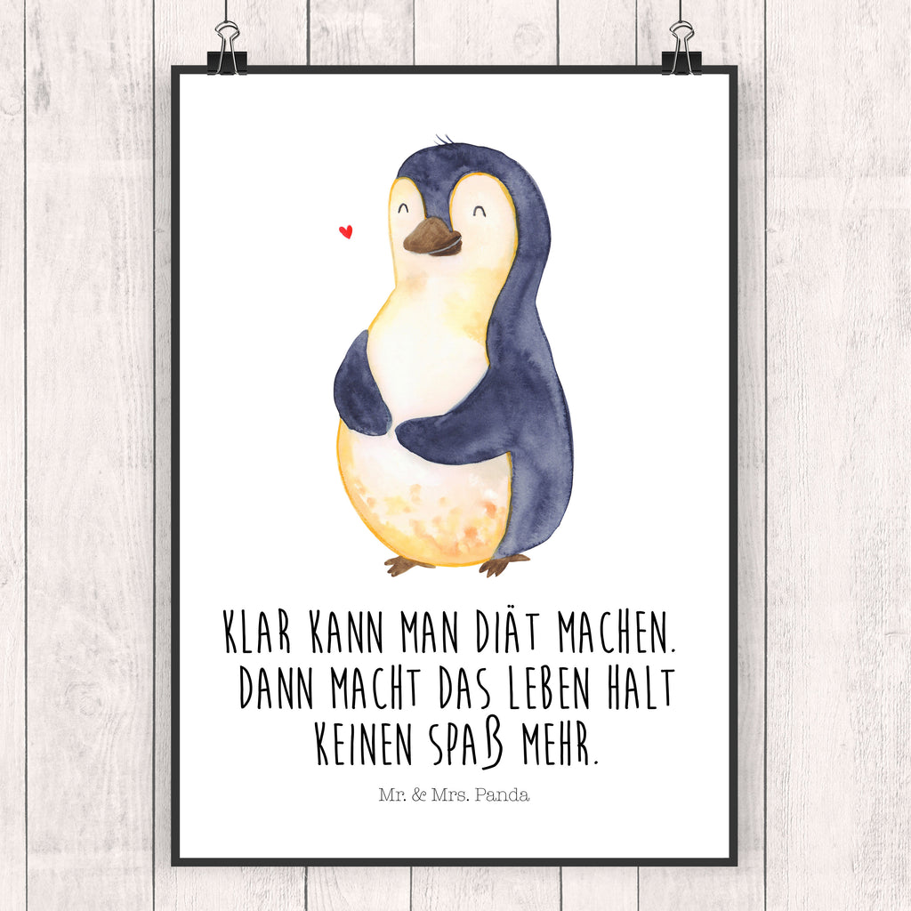Poster Pinguin Diät Poster, Wandposter, Bild, Wanddeko, Küchenposter, Kinderposter, Wanddeko Bild, Raumdekoration, Wanddekoration, Handgemaltes Poster, Mr. & Mrs. Panda Poster, Designposter, Kunstdruck, Posterdruck, Pinguin, Pinguine, Diät, Abnehmen, Abspecken, Gewicht, Motivation, Selbstliebe, Körperliebe, Selbstrespekt
