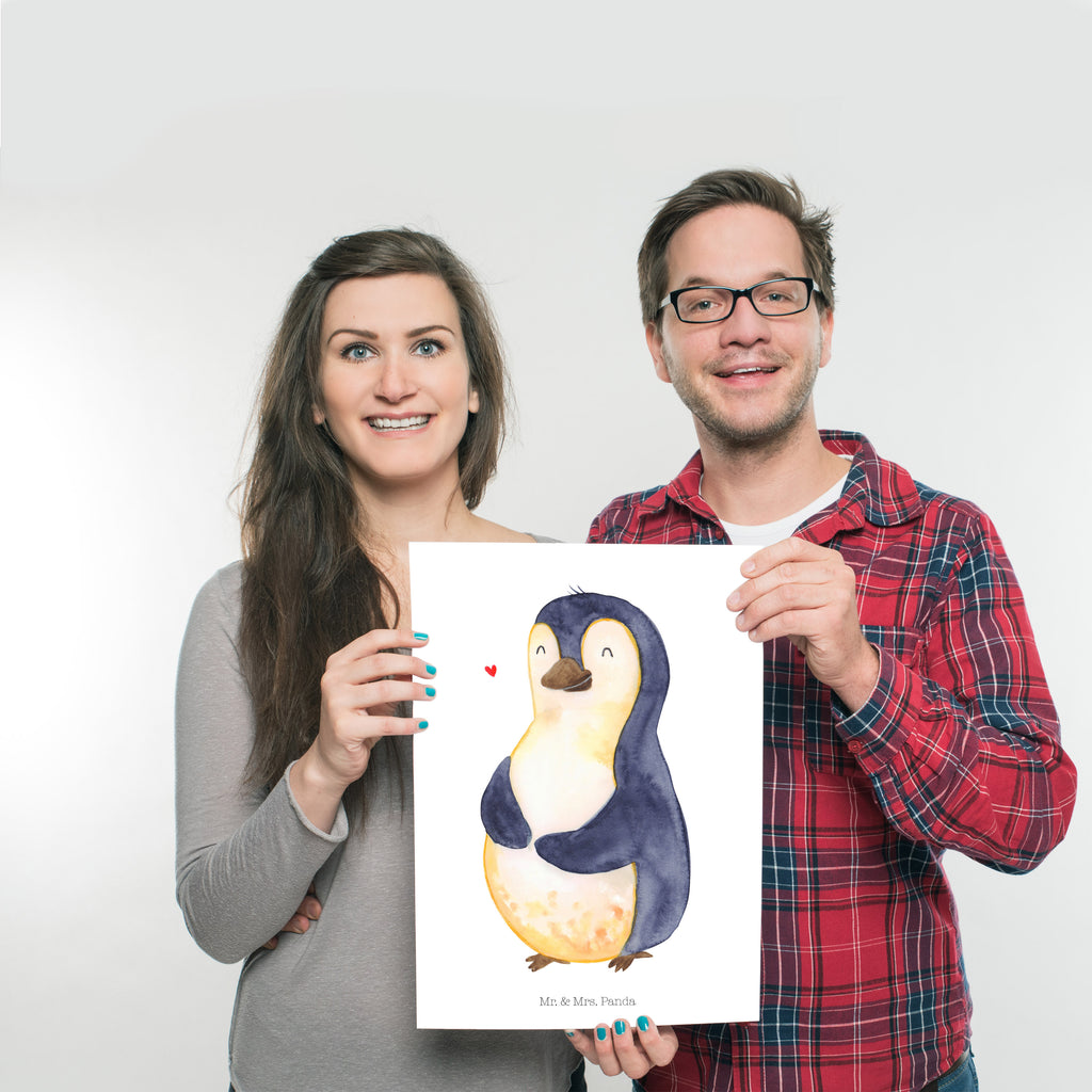 Poster Pinguin Diät Poster, Wandposter, Bild, Wanddeko, Küchenposter, Kinderposter, Wanddeko Bild, Raumdekoration, Wanddekoration, Handgemaltes Poster, Mr. & Mrs. Panda Poster, Designposter, Kunstdruck, Posterdruck, Pinguin, Pinguine, Diät, Abnehmen, Abspecken, Gewicht, Motivation, Selbstliebe, Körperliebe, Selbstrespekt