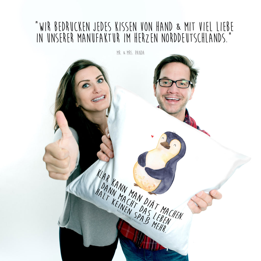 40x40 Kissen Pinguin Diät Kissenhülle, Kopfkissen, Sofakissen, Dekokissen, Motivkissen, Pinguin, Pinguine, Diät, Abnehmen, Abspecken, Gewicht, Motivation, Selbstliebe, Körperliebe, Selbstrespekt