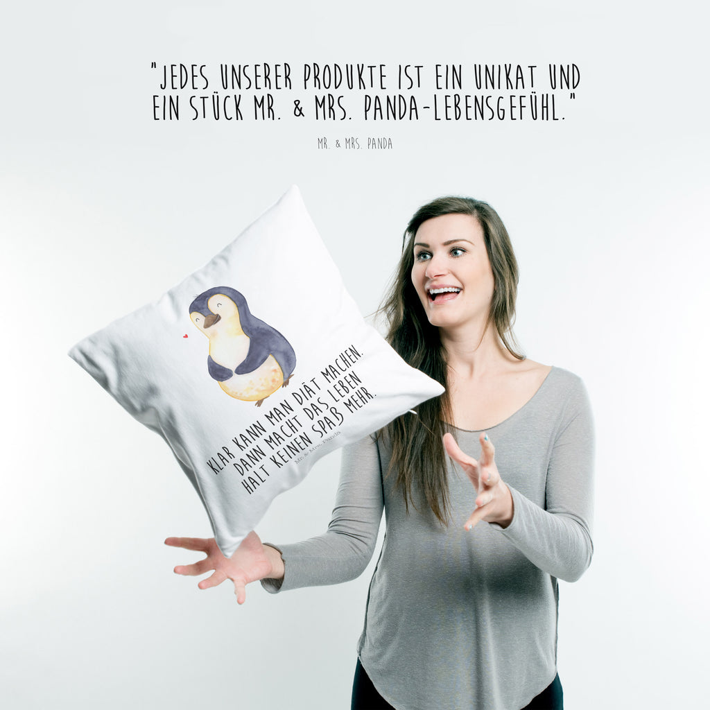 40x40 Kissen Pinguin Diät Kissenhülle, Kopfkissen, Sofakissen, Dekokissen, Motivkissen, Pinguin, Pinguine, Diät, Abnehmen, Abspecken, Gewicht, Motivation, Selbstliebe, Körperliebe, Selbstrespekt