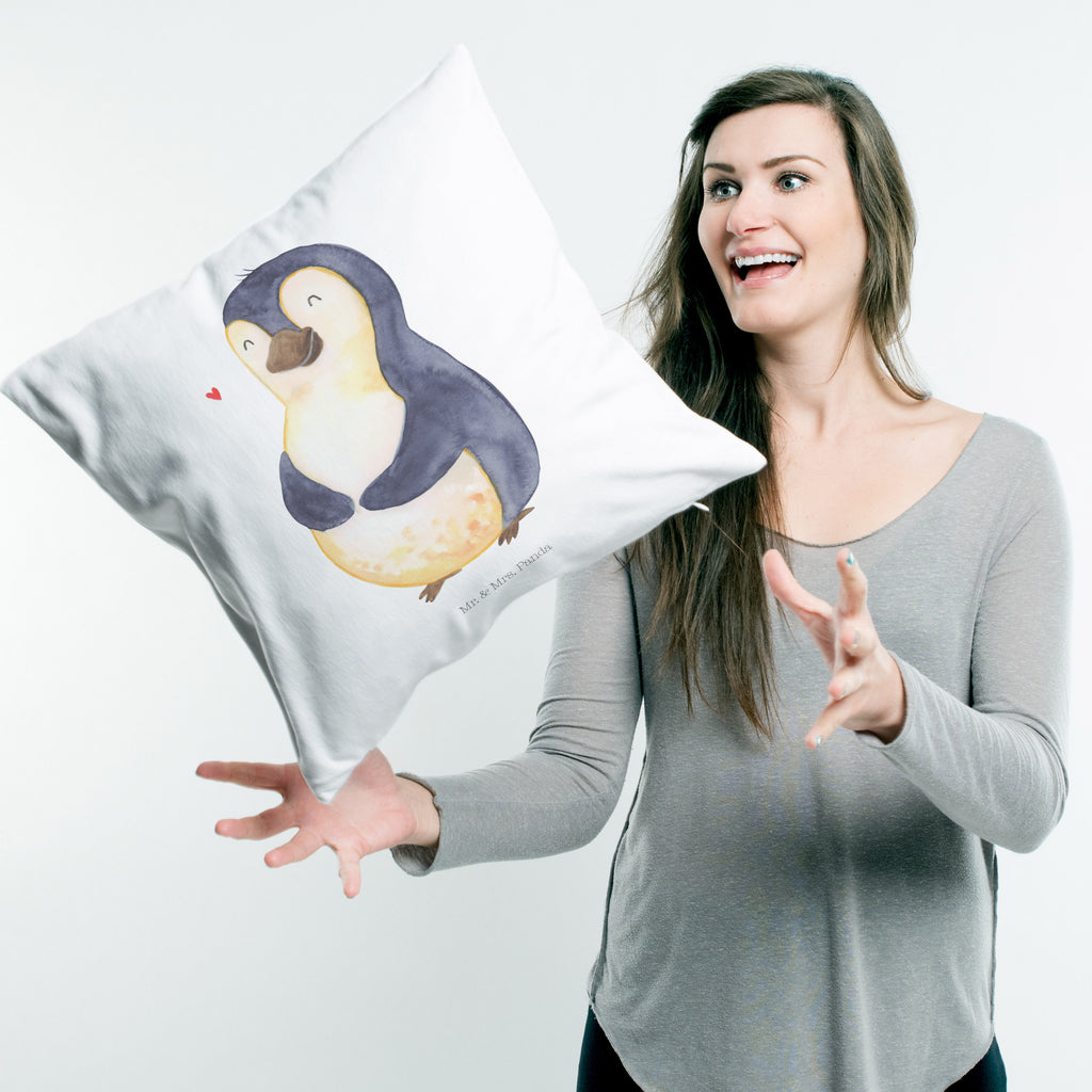 40x40 Kissen Pinguin Diät Kissenhülle, Kopfkissen, Sofakissen, Dekokissen, Motivkissen, Pinguin, Pinguine, Diät, Abnehmen, Abspecken, Gewicht, Motivation, Selbstliebe, Körperliebe, Selbstrespekt
