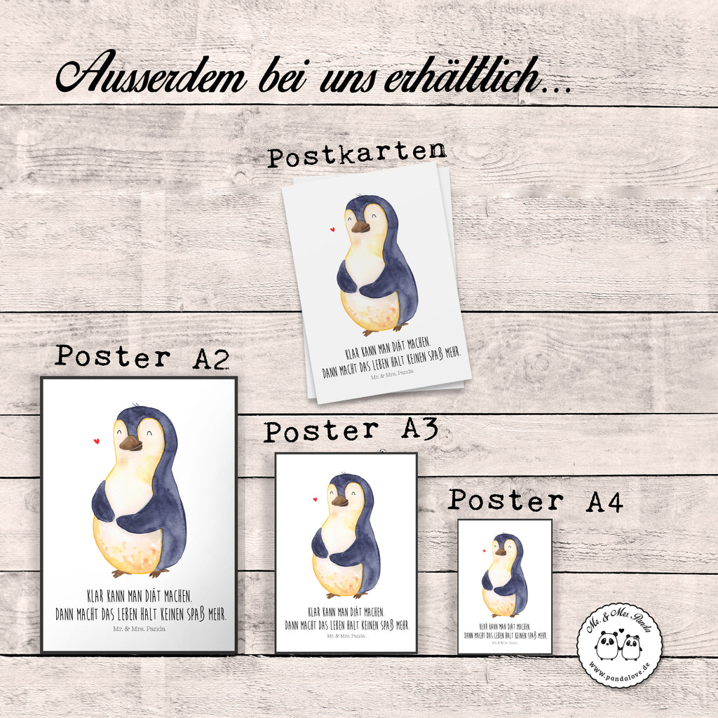 Poster Pinguin Diät Poster, Wandposter, Bild, Wanddeko, Küchenposter, Kinderposter, Wanddeko Bild, Raumdekoration, Wanddekoration, Handgemaltes Poster, Mr. & Mrs. Panda Poster, Designposter, Kunstdruck, Posterdruck, Pinguin, Pinguine, Diät, Abnehmen, Abspecken, Gewicht, Motivation, Selbstliebe, Körperliebe, Selbstrespekt