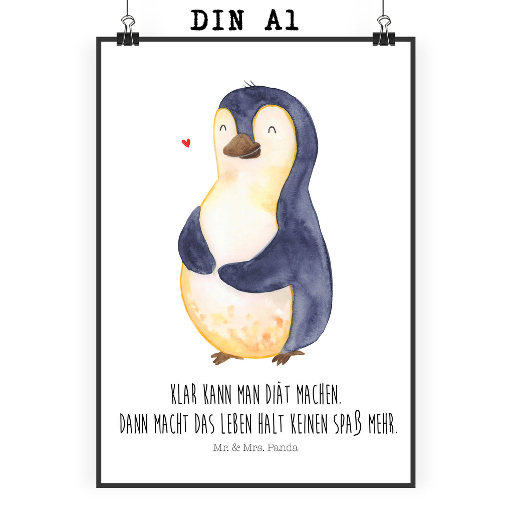 Poster Pinguin Diät Poster, Wandposter, Bild, Wanddeko, Küchenposter, Kinderposter, Wanddeko Bild, Raumdekoration, Wanddekoration, Handgemaltes Poster, Mr. & Mrs. Panda Poster, Designposter, Kunstdruck, Posterdruck, Pinguin, Pinguine, Diät, Abnehmen, Abspecken, Gewicht, Motivation, Selbstliebe, Körperliebe, Selbstrespekt