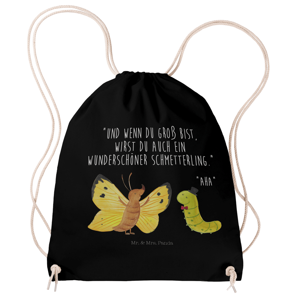 Sportbeutel Raupe & Schmetterling Turnbeutel, Beutel, Sporttasche, Tasche, Stoffbeutel, Tiermotive, Gute Laune, lustige Sprüche, Tiere, Raupe, Schmetterling, Zitronenfalter, Entwicklung, Erwachsen werden, Kokon, Hut, Hütchen, Schönheit, Aufwachsen