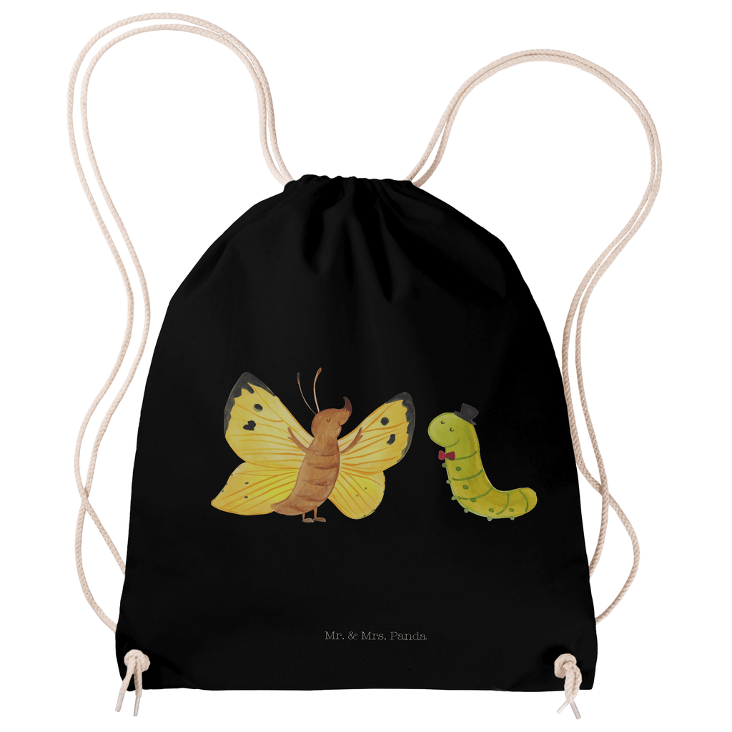 Sportbeutel Raupe & Schmetterling Turnbeutel, Beutel, Sporttasche, Tasche, Stoffbeutel, Tiermotive, Gute Laune, lustige Sprüche, Tiere, Raupe, Schmetterling, Zitronenfalter, Entwicklung, Erwachsen werden, Kokon, Hut, Hütchen, Schönheit, Aufwachsen