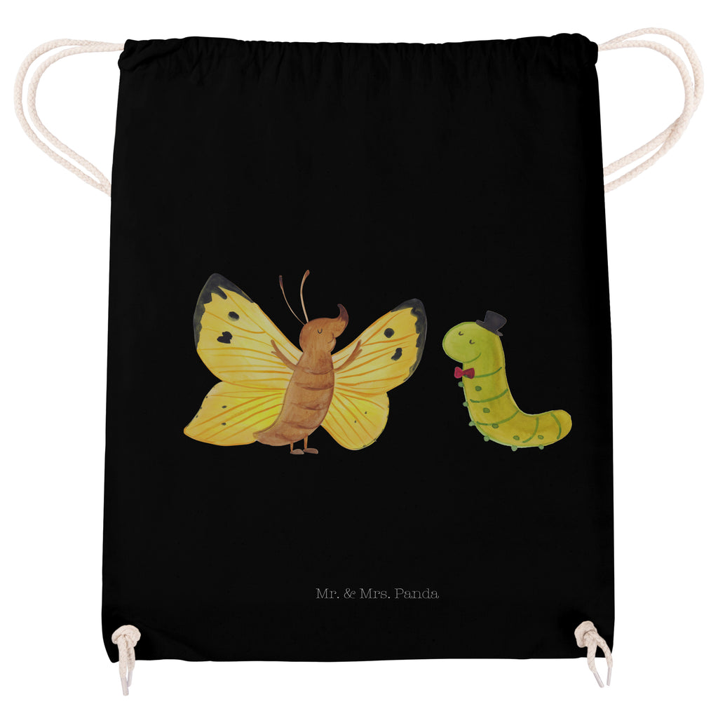 Sportbeutel Raupe & Schmetterling Turnbeutel, Beutel, Sporttasche, Tasche, Stoffbeutel, Tiermotive, Gute Laune, lustige Sprüche, Tiere, Raupe, Schmetterling, Zitronenfalter, Entwicklung, Erwachsen werden, Kokon, Hut, Hütchen, Schönheit, Aufwachsen