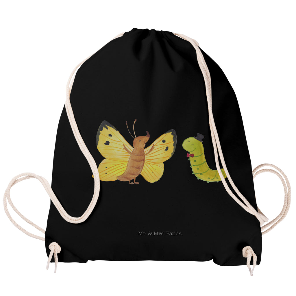 Sportbeutel Raupe & Schmetterling Turnbeutel, Beutel, Sporttasche, Tasche, Stoffbeutel, Tiermotive, Gute Laune, lustige Sprüche, Tiere, Raupe, Schmetterling, Zitronenfalter, Entwicklung, Erwachsen werden, Kokon, Hut, Hütchen, Schönheit, Aufwachsen