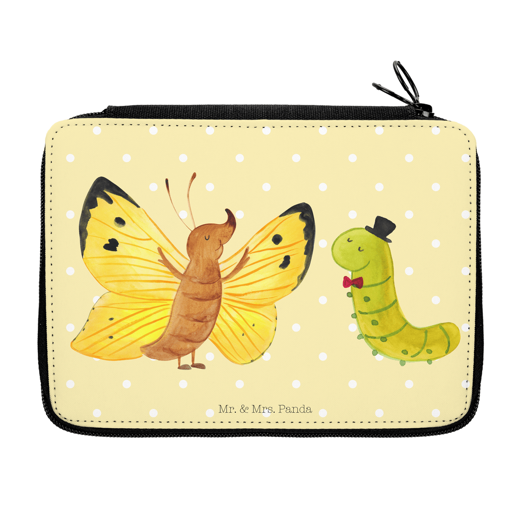 Federmappe Raupe & Schmetterling Federmappe, Stiftetasche, Stifte Etui, Schule, Einschulung, Geschenk, Kind, Schüler, Schülerin, Stifterolle, Federmäppchen, Motiv, Grundschule, Federmäppchen bedruckt, Büro Stifte Etui, Bestückte Federmappe, Kinder Federmappe, Federmappe Einschulung, Tiermotive, Gute Laune, lustige Sprüche, Tiere, Raupe, Schmetterling, Zitronenfalter, Entwicklung, Erwachsen werden, Kokon, Hut, Hütchen, Schönheit, Aufwachsen