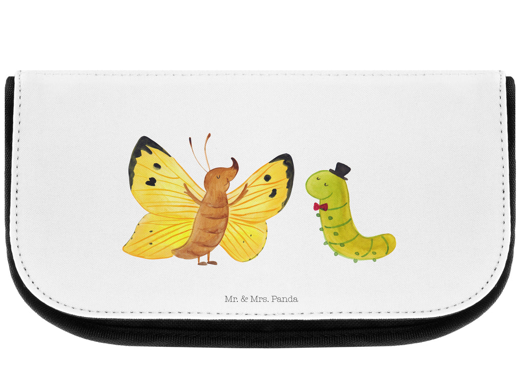 Kosmetiktasche Raupe & Schmetterling Kosmetikbeutel, Kulturtasche, Kulturbeutel, Schminktasche, Make-Up Tasche, Tiermotive, Gute Laune, lustige Sprüche, Tiere, Raupe, Schmetterling, Zitronenfalter, Entwicklung, Erwachsen werden, Kokon, Hut, Hütchen, Schönheit, Aufwachsen