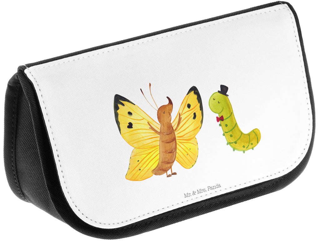 Kosmetiktasche Raupe & Schmetterling Kosmetikbeutel, Kulturtasche, Kulturbeutel, Schminktasche, Make-Up Tasche, Tiermotive, Gute Laune, lustige Sprüche, Tiere, Raupe, Schmetterling, Zitronenfalter, Entwicklung, Erwachsen werden, Kokon, Hut, Hütchen, Schönheit, Aufwachsen