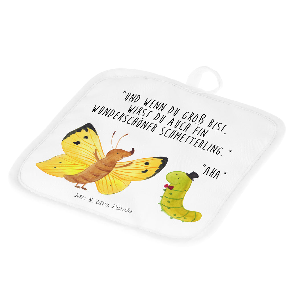 2er Set Topflappen  Raupe & Schmetterling Topflappen, Topfuntersetzer, Ofenhandschuh, Topflappen Set, Topflappen lustig, Topflappen mit Spruch, Tiermotive, Gute Laune, lustige Sprüche, Tiere, Raupe, Schmetterling, Zitronenfalter, Entwicklung, Erwachsen werden, Kokon, Hut, Hütchen, Schönheit, Aufwachsen