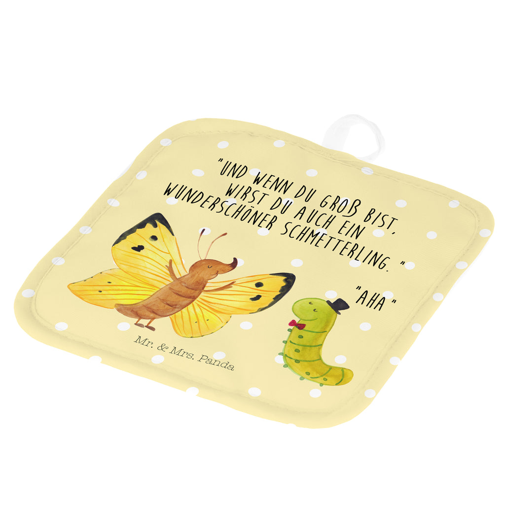 2er Set Topflappen  Raupe & Schmetterling Topflappen, Topfuntersetzer, Ofenhandschuh, Topflappen Set, Topflappen lustig, Topflappen mit Spruch, Tiermotive, Gute Laune, lustige Sprüche, Tiere, Raupe, Schmetterling, Zitronenfalter, Entwicklung, Erwachsen werden, Kokon, Hut, Hütchen, Schönheit, Aufwachsen
