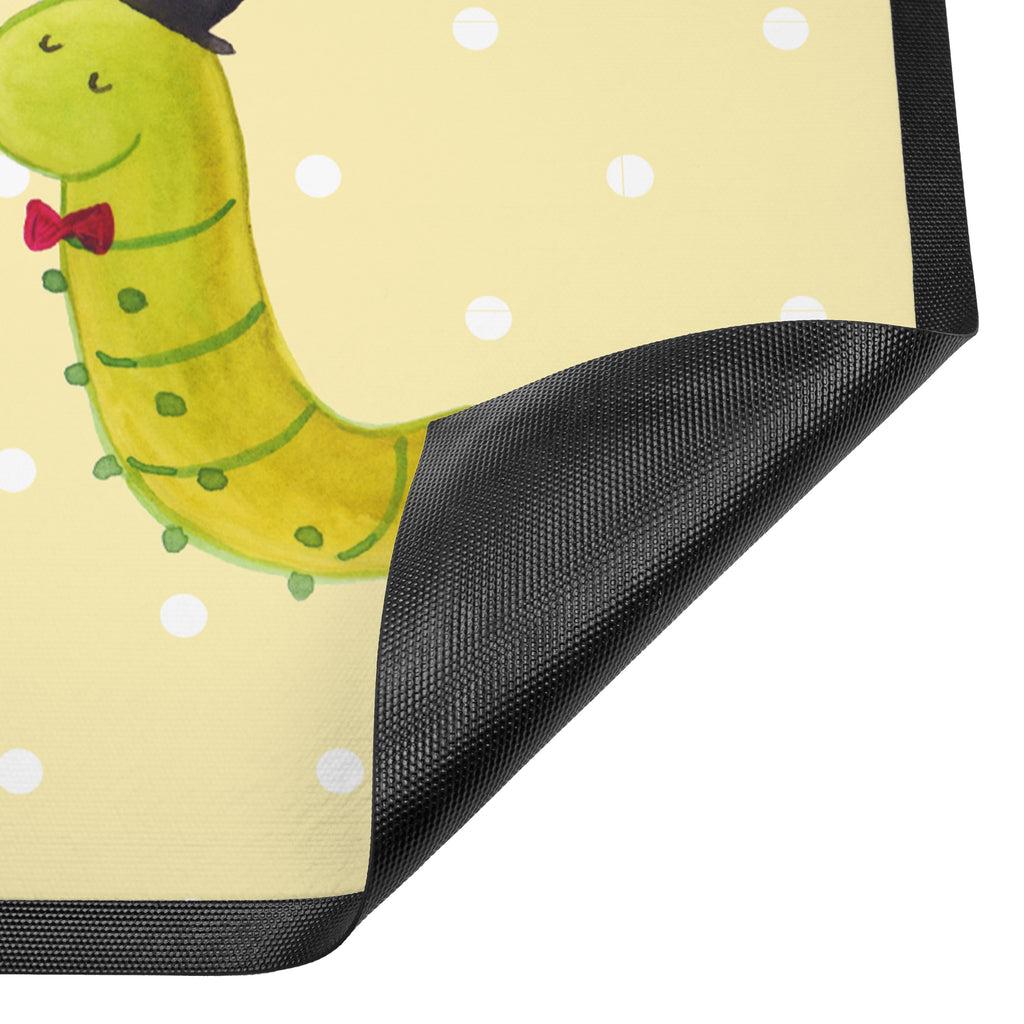 Fußmatte Raupe & Schmetterling Raupe, Schmetterling, Zitronenfalter, Entwicklung, Erwachsen werden, Kokon, Hut, Hütchen, Schönheit, Aufwachsen, Türvorleger, Schmutzmatte, Fußabtreter, Matte, Schmutzfänger, Fußabstreifer, Schmutzfangmatte, Türmatte, Motivfußmatte,  Haustürmatte, Vorleger  süße Tiermotive, gute Laune, lustige Sprüche, Tiere