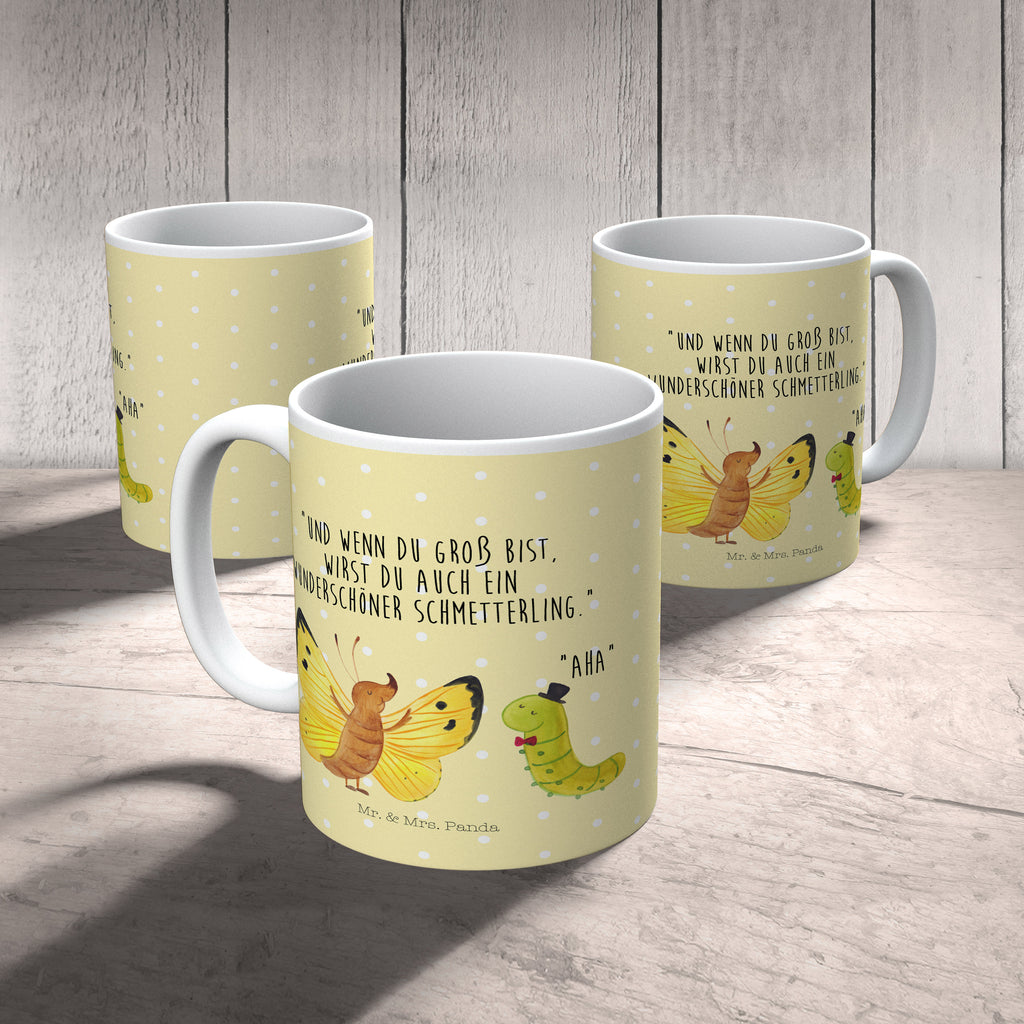 Kindertasse Raupe & Schmetterling Kunststoff Tasse, Kindergarten, Tasse, Trinkbecher, Camping Becher, Kaffeetasse, Kunststoffbecher, Kindergartenbecher, Outdoorgeschirr, Kunststoffgeschirr, Reisebecher, Reisetasse, Kinderbecher, Tiermotive, Gute Laune, lustige Sprüche, Tiere, Raupe, Schmetterling, Zitronenfalter, Entwicklung, Erwachsen werden, Kokon, Hut, Hütchen, Schönheit, Aufwachsen