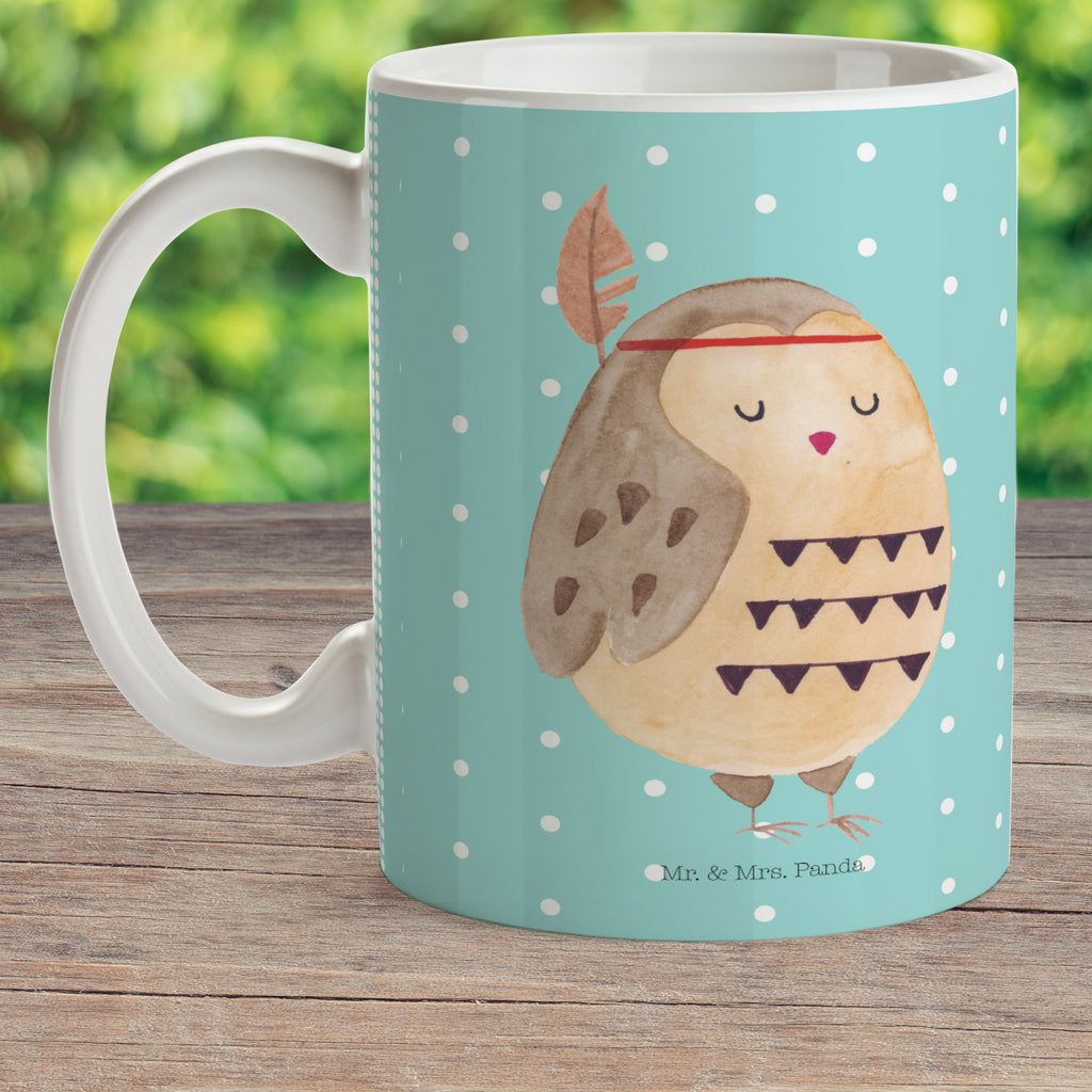 Kindertasse Eule Federschmuck Kunststoff Tasse, Kindergarten, Tasse, Trinkbecher, Camping Becher, Kaffeetasse, Kunststoffbecher, Kindergartenbecher, Outdoorgeschirr, Kunststoffgeschirr, Reisebecher, Reisetasse, Kinderbecher, Eule, Eule Deko, Owl, Das Leben ist ein Abenteuer, Reisespruch, Federschmuck, Dekoration