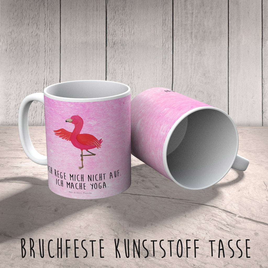 Kindertasse Flamingo Yoga Kunststoff Tasse, Kindergarten, Tasse, Trinkbecher, Camping Becher, Kaffeetasse, Kunststoffbecher, Kindergartenbecher, Outdoorgeschirr, Kunststoffgeschirr, Reisebecher, Reisetasse, Kinderbecher, Flamingo, Vogel, Yoga, Namaste, Achtsamkeit, Yoga-Übung, Entspannung, Ärger, Aufregen, Tiefenentspannung
