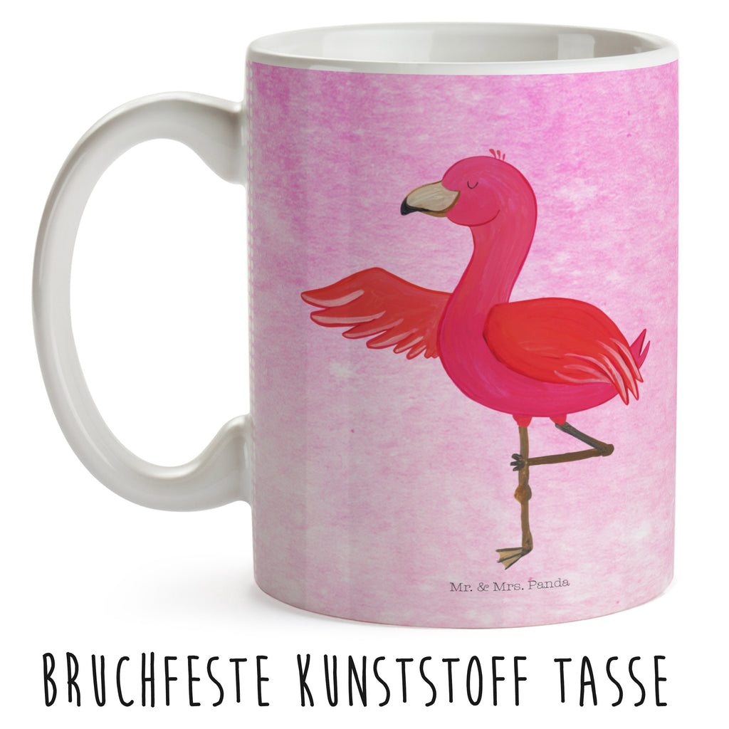 Kindertasse Flamingo Yoga Kunststoff Tasse, Kindergarten, Tasse, Trinkbecher, Camping Becher, Kaffeetasse, Kunststoffbecher, Kindergartenbecher, Outdoorgeschirr, Kunststoffgeschirr, Reisebecher, Reisetasse, Kinderbecher, Flamingo, Vogel, Yoga, Namaste, Achtsamkeit, Yoga-Übung, Entspannung, Ärger, Aufregen, Tiefenentspannung