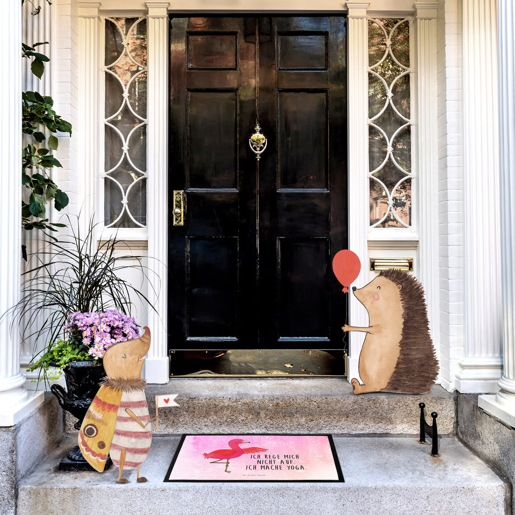 Fußmatte Flamingo Yoga Flamingo, Vogel, Yoga, Namaste, Achtsamkeit, Yoga-Übung, Entspannung, Ärger, Aufregen, Tiefenentspannung Türvorleger, Schmutzmatte, Fußabtreter, Matte, Schmutzfänger, Fußabstreifer, Schmutzfangmatte, Türmatte, Motivfußmatte,  Haustürmatte, Vorleger  Flamingo