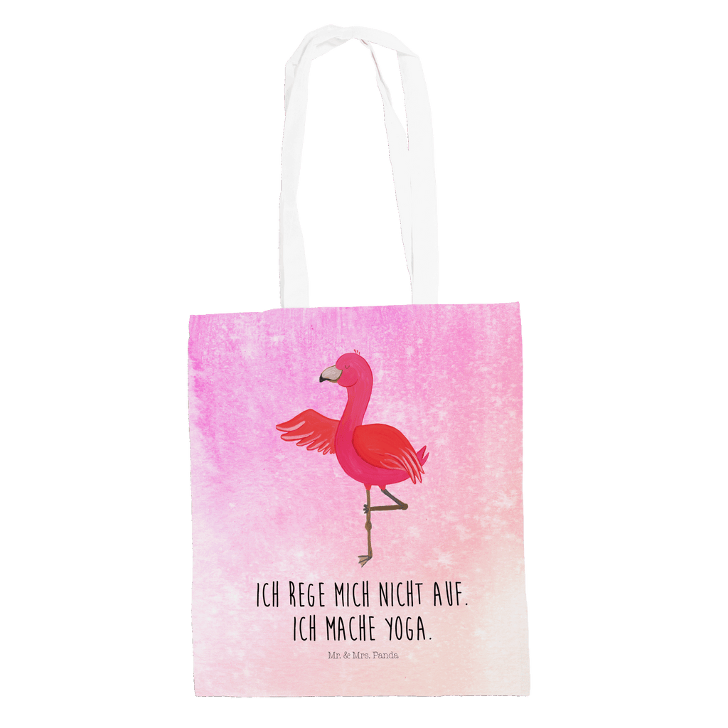 Tragetasche Flamingo Yoga Beuteltasche, Beutel, Einkaufstasche, Jutebeutel, Stoffbeutel, Flamingo, Vogel, Yoga, Namaste, Achtsamkeit, Yoga-Übung, Entspannung, Ärger, Aufregen, Tiefenentspannung
