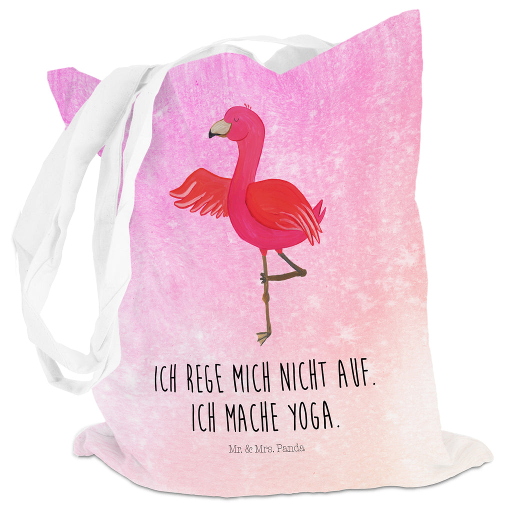 Tragetasche Flamingo Yoga Beuteltasche, Beutel, Einkaufstasche, Jutebeutel, Stoffbeutel, Flamingo, Vogel, Yoga, Namaste, Achtsamkeit, Yoga-Übung, Entspannung, Ärger, Aufregen, Tiefenentspannung
