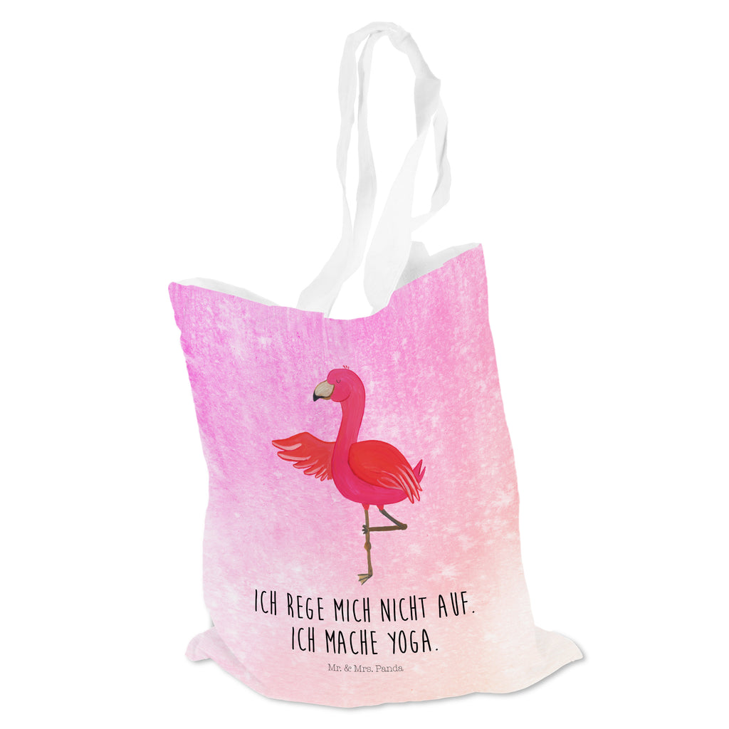 Tragetasche Flamingo Yoga Beuteltasche, Beutel, Einkaufstasche, Jutebeutel, Stoffbeutel, Flamingo, Vogel, Yoga, Namaste, Achtsamkeit, Yoga-Übung, Entspannung, Ärger, Aufregen, Tiefenentspannung