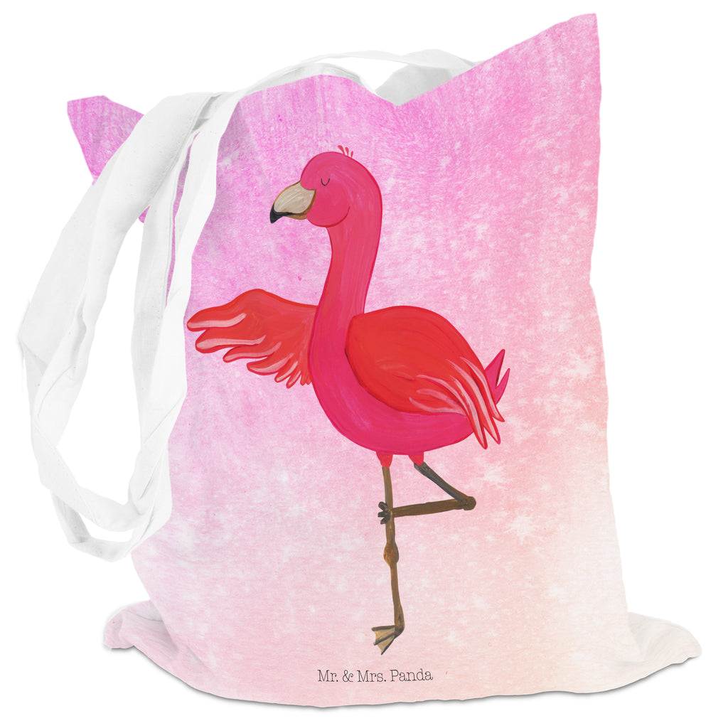 Tragetasche Flamingo Yoga Beuteltasche, Beutel, Einkaufstasche, Jutebeutel, Stoffbeutel, Flamingo, Vogel, Yoga, Namaste, Achtsamkeit, Yoga-Übung, Entspannung, Ärger, Aufregen, Tiefenentspannung