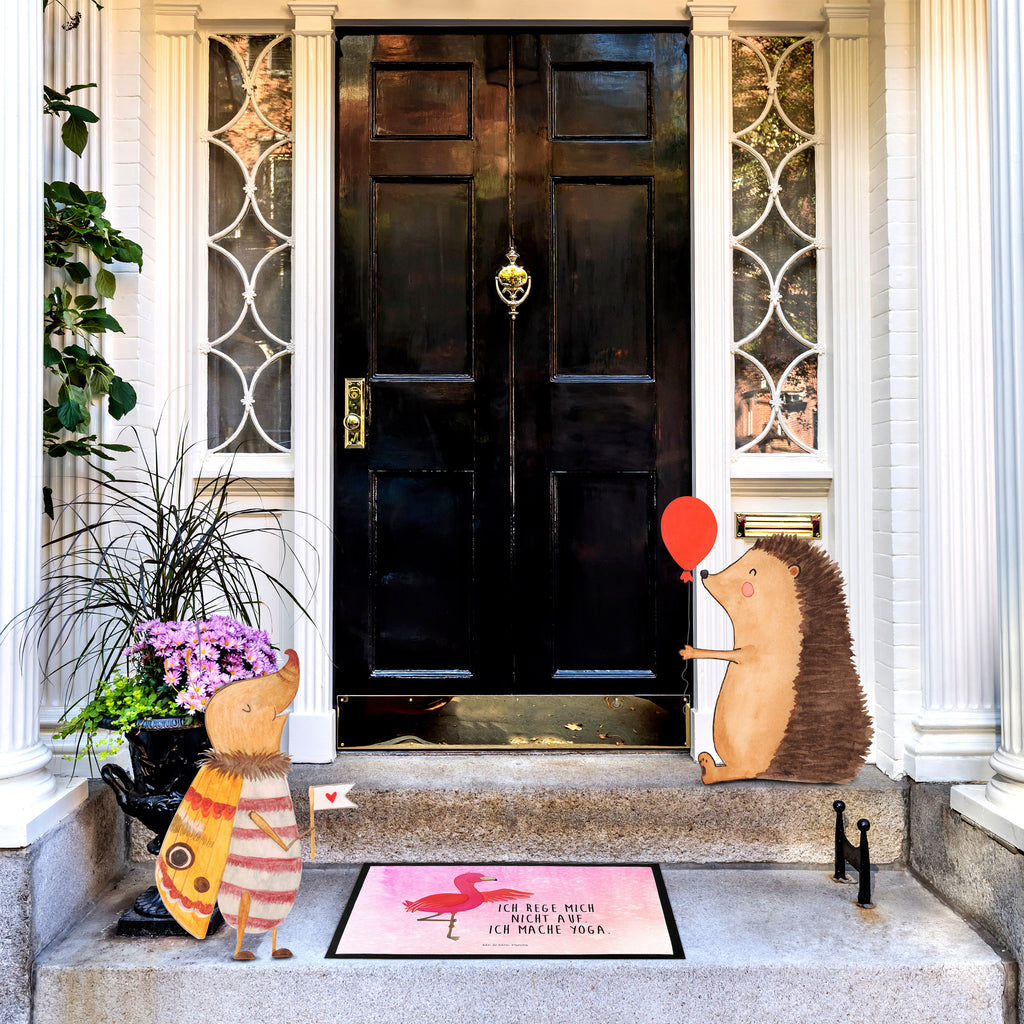 Fußmatte Flamingo Yoga Flamingo, Vogel, Yoga, Namaste, Achtsamkeit, Yoga-Übung, Entspannung, Ärger, Aufregen, Tiefenentspannung Türvorleger, Schmutzmatte, Fußabtreter, Matte, Schmutzfänger, Fußabstreifer, Schmutzfangmatte, Türmatte, Motivfußmatte,  Haustürmatte, Vorleger  Flamingo