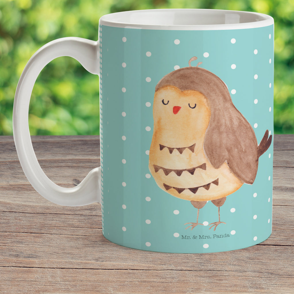 Kindertasse Eule Zufrieden Kunststoff Tasse, Kindergarten, Tasse, Trinkbecher, Camping Becher, Kaffeetasse, Kunststoffbecher, Kindergartenbecher, Outdoorgeschirr, Kunststoffgeschirr, Reisebecher, Reisetasse, Kinderbecher, Eule, Eule Spruch, Eule deko, Owl, Liebe Spruch, Romantisch, Wortspiel lustig, Spruch schön, Geschenk Hochzeitstag