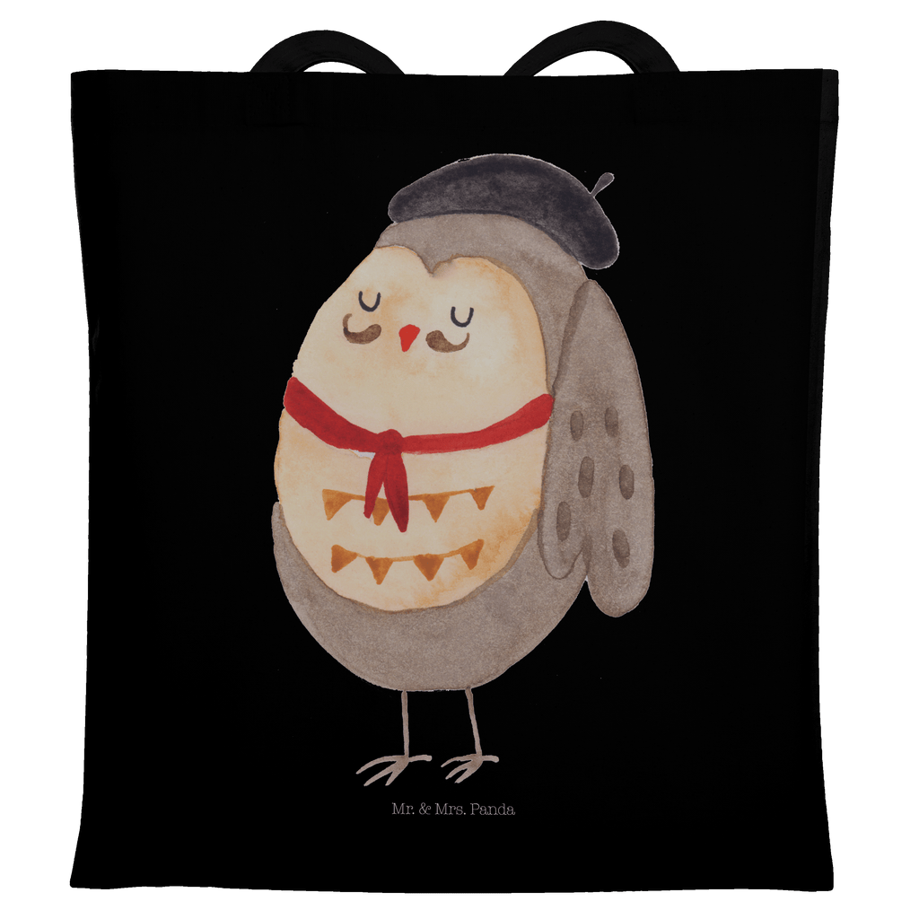 Tragetasche Eule Französisch Beuteltasche, Beutel, Einkaufstasche, Jutebeutel, Stoffbeutel, Eule, Eulen, Eule Deko, Owl, hibou, La vie est belle, das Leben ist schön, Spruch schön, Spruch Französisch, Frankreich