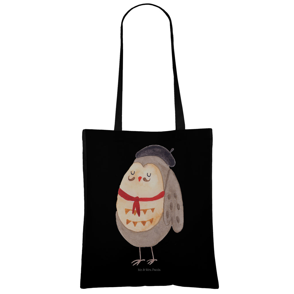 Tragetasche Eule Französisch Beuteltasche, Beutel, Einkaufstasche, Jutebeutel, Stoffbeutel, Eule, Eulen, Eule Deko, Owl, hibou, La vie est belle, das Leben ist schön, Spruch schön, Spruch Französisch, Frankreich