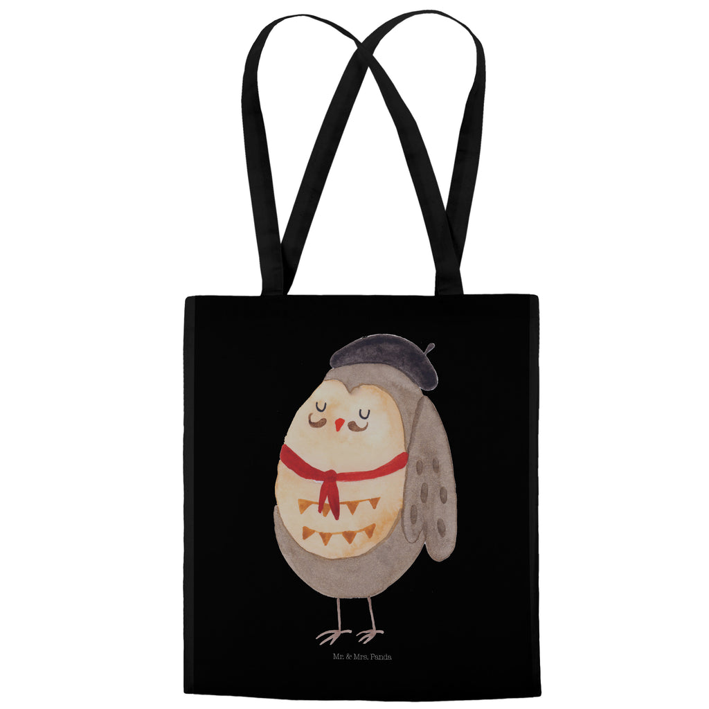 Tragetasche Eule Französisch Beuteltasche, Beutel, Einkaufstasche, Jutebeutel, Stoffbeutel, Eule, Eulen, Eule Deko, Owl, hibou, La vie est belle, das Leben ist schön, Spruch schön, Spruch Französisch, Frankreich