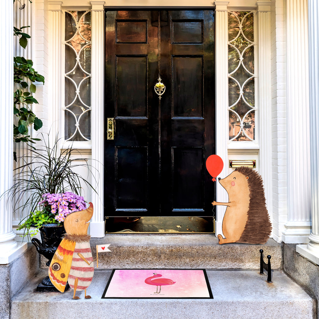 Fußmatte Flamingo stolz Flamingo, stolz, Freude, Selbstliebe, Selbstakzeptanz, Freundin, beste Freundin, Tochter, Mama, Schwester, Türvorleger, Schmutzmatte, Fußabtreter, Matte, Schmutzfänger, Fußabstreifer, Schmutzfangmatte, Türmatte, Motivfußmatte,  Haustürmatte, Vorleger  Flamingo