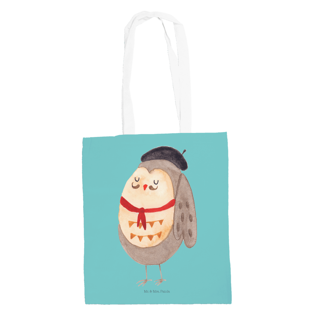 Tragetasche Eule Französisch Beuteltasche, Beutel, Einkaufstasche, Jutebeutel, Stoffbeutel, Eule, Eulen, Eule Deko, Owl, hibou, La vie est belle, das Leben ist schön, Spruch schön, Spruch Französisch, Frankreich