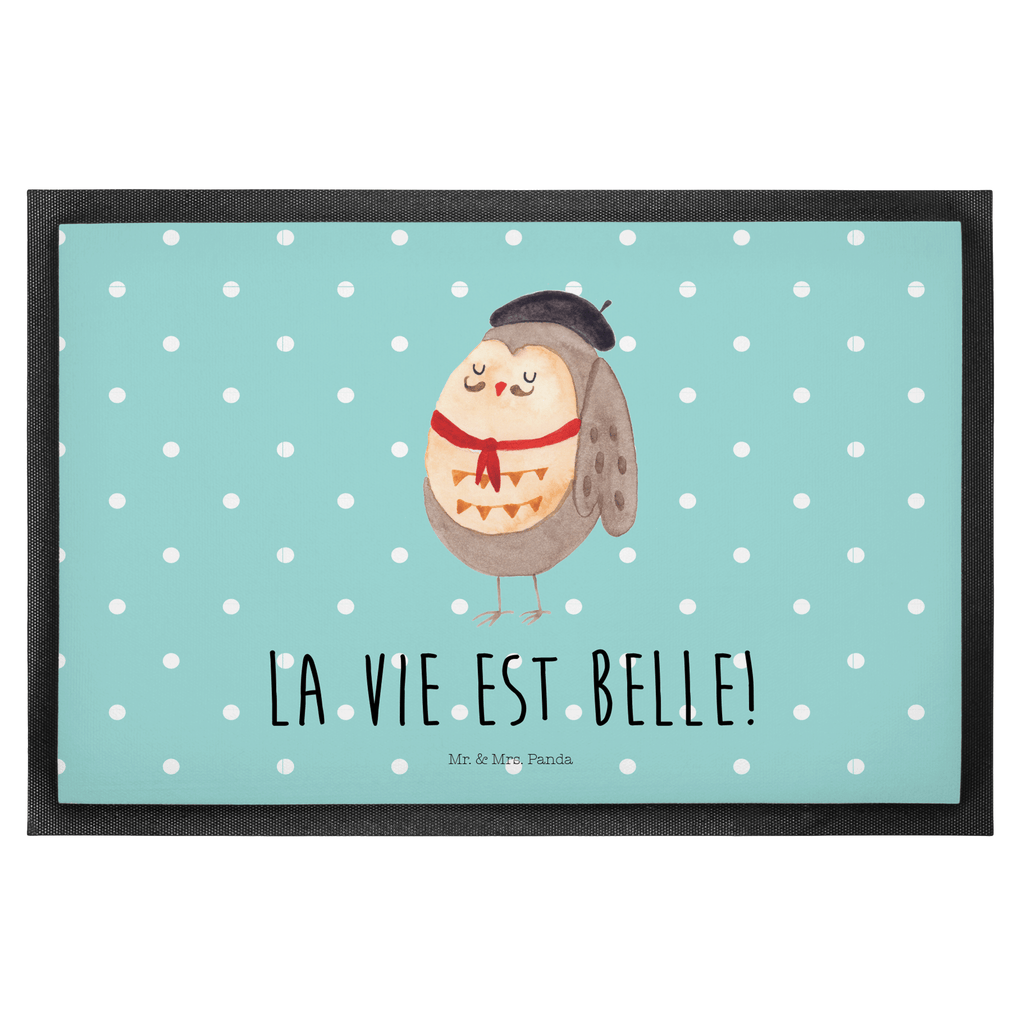 Fußmatte Eule Französisch Eule, Eulen, Eule Deko, Owl, hibou, La vie est belle, das Leben ist schön, Spruch schön, Spruch Französisch, Frankreich Türvorleger, Schmutzmatte, Fußabtreter, Matte, Schmutzfänger, Fußabstreifer, Schmutzfangmatte, Türmatte, Motivfußmatte,  Haustürmatte, Vorleger  Eule