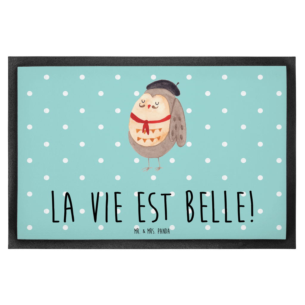 Fußmatte Eule Französisch Eule, Eulen, Eule Deko, Owl, hibou, La vie est belle, das Leben ist schön, Spruch schön, Spruch Französisch, Frankreich Türvorleger, Schmutzmatte, Fußabtreter, Matte, Schmutzfänger, Fußabstreifer, Schmutzfangmatte, Türmatte, Motivfußmatte,  Haustürmatte, Vorleger  Eule